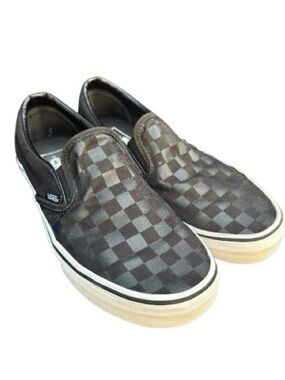 Vans Classic Slip-On Shoes Brown Checkerboard Pattern Men's 7.5 / Women's 9